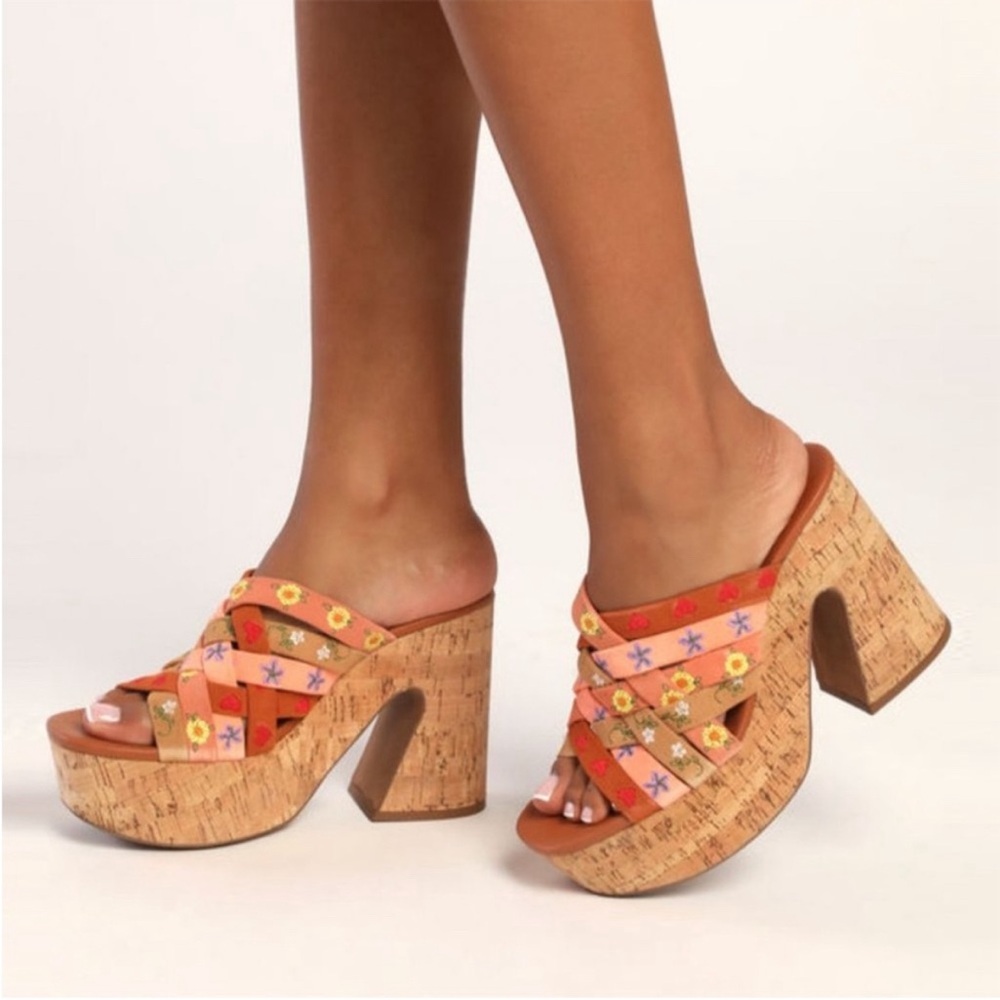 Free People Lisbon Platform Mules, size 10